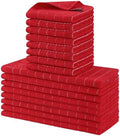 Homaxy Cotton Terry Kitchen Towels and Dishcloths Set of 16, Red by Homaxy
