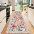 DUKINO 2.6x10 Runner Rug for Hallway, Washable Kitchen Rugs Non Slip, Beige by DUKINO