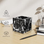Rectangular Toothbrush Holder,Pencil Cup,3.9x3.9x3.9in,Black - Image 3