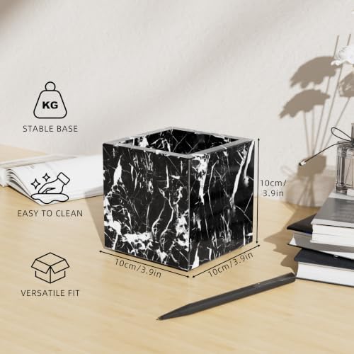 Rectangular Toothbrush Holder,Pencil Cup,3.9x3.9x3.9in,Black - Image 3
