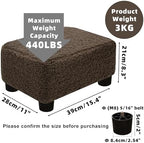 CAROLMADE Small Foot Stool Ottoman Footstool with Legs Under Desk Footrest for Living Room Bedroom and Office, Soft Brown - Image 3