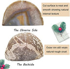 AMOYSTONE Geode Bookends Agate Shelve Decor Crystal Book Ends for Heavy Books Nature Brown with Rubber Bumper(1 Pair, 3-4 LBS) - Image 6