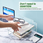 Harloon 4 Tier Paper Organizer Letter Tray Acrylic Desk File Organizer - Image 3