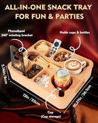 Couch Cup Holder Tray Dual Cup Silicone Organizer – Waterproof Anti-Slip Snack & Drink Tray for Sofa, Bed, Car & Camping, Dishwasher Safe Funny Gift - Image 2
