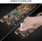 3Pcs Mouse Pad Set, Dark Art Flowers Large Gaming Mouse Pad with Stitched Edge, Ergonomic Memory Foam Keyboard Wrist Support and Mouse Wrist Rest Cushion, Pain Relief Non-Slip Desk Pad Combo - Image 6