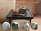 2 Pack Bamboo Couch Arm Tray,Folding Sofa Armrest Table（Black） - Image 4