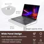 Mobile Laptop Cart on Wheels, Adjustable Height Mobile Laptop Cart with Pneumatic Lifting(31.5" - 47.25"), Storage Basket, Cup Holder, Cable Management for Home, Office and Salon, Cold-Rolled Steel - Image 4