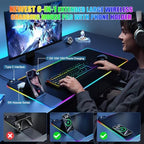 Wireless Charging RGB Mouse Pad with Phone Stand, Large Gaming Desk Mat - Image 3