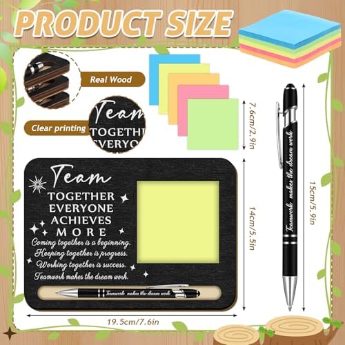 Kosiz 10 Set Wooden Sticky Note Holder Kit, Team, Black - Image 2
