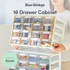 Blue Ginkgo 16-Drawer Storage Cabinet Organizer, Blue, Made in Korea - Image 3