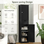 Iwell 66.9" Tall Bathroom Storage Cabinet with 2 Doors & 1 Drawer - Image 4