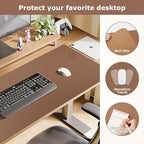Wireless Charging Mouse Pad Firelison 2 in 1 Leather Multifunctional Office Desk Pad with Non-Slip Rubber Base, Waterproof Desk pad for Computers/Office/Work/Home/Decor（ 36" x 17"Buff - R） - Image 3