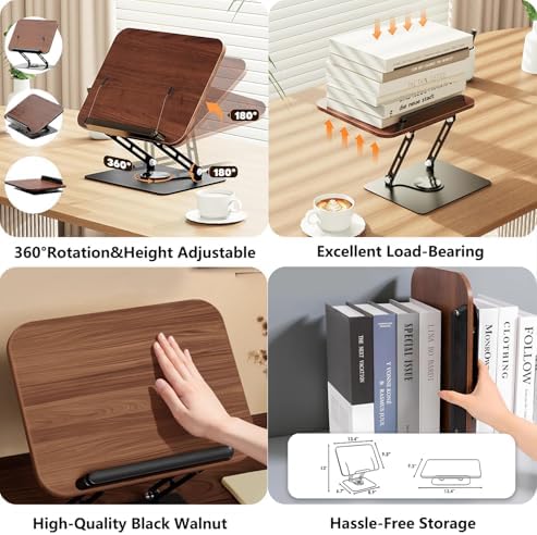 2-in-1 Adjustable Floor & Desktop Music Book Stand, Black - Image 5