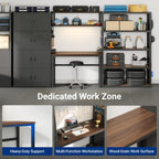 FLEXIMOUNTS 129"L Modular Garage Storage Cabinet with Workbench, Black - Image 3