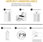 Avery 00757 Easy Align Self-Laminating ID Labels, Laser/Inkjet, 1 1/32 x 3 1/2, White (Pack of 250) - Image 4