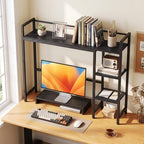 Tangkula 4-Tier Desktop Bookshelf, 38.5" Dorm Desk Hutch, Black - Image 2
