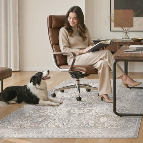 36"x60" Office Chair Mat for Hardwood Floor, Non-Slip Washable Khaki Blue - Image 7