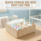 Diaper Caddy Organizer, Scalloped Changing Table Organizer with 4 Dividers - Image 6