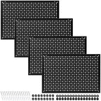 4 Pack Heavy Duty Steel Pegboard Garage Organization Panels,Universal 1/8 and 1/4 Pegboard Accessories,Suitable for Tool Storage,Garage Storage etc. (Black, 16X10.5) by Daanxw