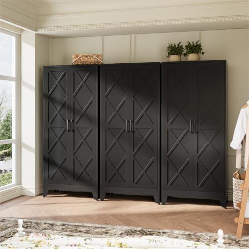 COFaR Metal Kitchen Cabinet, Pantry Storage Cabinets, 71" H Tall Black ﻿ - Image 2