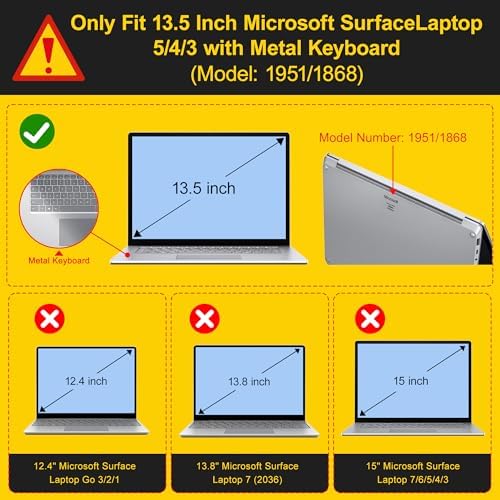 Case for Surface Laptop 5/4/3 13.5", Blue & White Stripes - Image 2