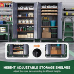 Letaya Metal Garage Storage Cabinets with Lock Door and Adjustable Shelves, Steel Tool Cabinets for Home,Office,Warehouse Organisieren (Black Grey, 74.41" H) - Image 5