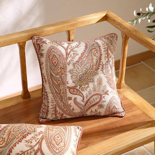 ISAENNE Vintage Linen Throw Pillow Cover,Set of 2,18"x18"-Chauffrey A - Image 2