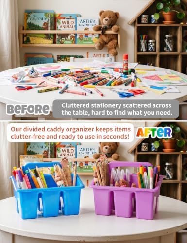 6 Pack Classroom Caddy Organizer with Handle, Table Caddy Classroom - Image 6