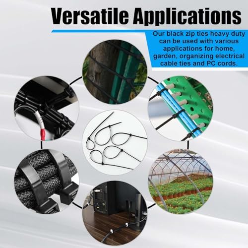 Reallnaive 1000 Pack 8 Inch Heavy Duty Zip Ties 120 lb, Black - Image 6