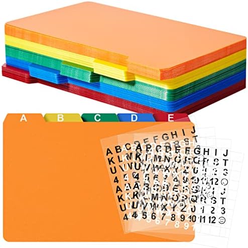 Lewtemi 100 Pcs 5 x 8 Index Card Dividers with Tabs, 5 Colors by Lewtemi