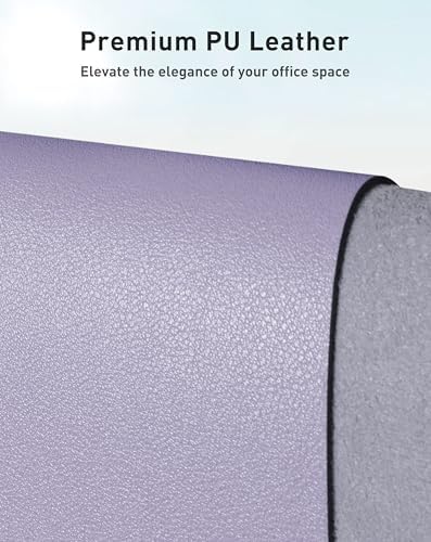 Aothia Faux Leather Desk Mat - Large Mouse Pad, Non-Slip PU Leather Blotter, Waterproof Writing Surface for Office and Home (Lavender, 63" x 24") - Image 2