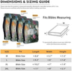 Floral Bernese Mountain Dog Pattern Bible Cover for Women Soft PU Leather Verse Print Bible Carrying Case Large Capacity Book Organizer with Top Handle Gifts for Christians - Image 6