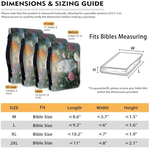 Floral Bernese Mountain Dog Pattern Bible Cover for Women Soft PU Leather Verse Print Bible Carrying Case Large Capacity Book Organizer with Top Handle Gifts for Christians - Image 6
