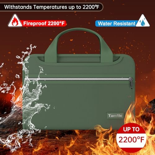 Tamfile Accordion File Organizer, Fireproof Expanding File Folder, Green - Image 2