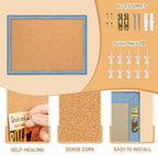 DOLLAR BOSS Cork Board, 24" X 18" Rustic Framed Bulletin Board, Blue - Image 2