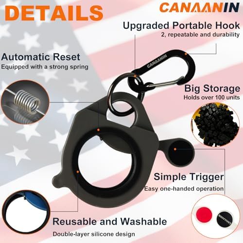 Zip Tie Holder Cable Tie Holder Colorful Portable Safe Efficient Organizer for Tradie Bits Cable Tie Zip Ties Reusable One-Hand Access Auto-Reset 8 Pack (Gray) - Image 4