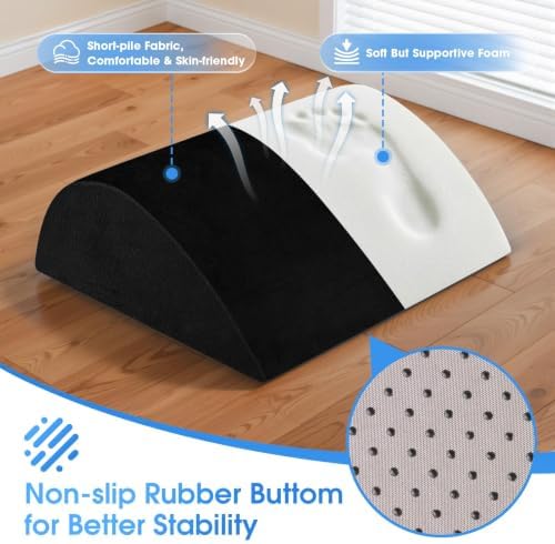 Foot Rest for Under Desk with 3 Heights, Foot Stool, Black - Image 3