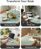 Aothia Faux Leather Desk Mat - Large Mouse Pad, Non-Slip PU Leather Blotter, Waterproof Writing Surface for Office and Home (Light Blue, 63" x 24") - Image 6