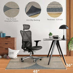 Office Chair Mat for Hardwood Floor&Tile Floor,36"X 48"-Geo Grey - Image 2