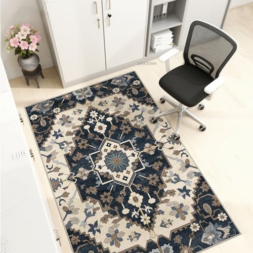 Chair Mat for Hardwood Floor,48"*60" Under Desk Mat for Rolling Computer Chair &Low Pile Carpet Floor,Anti-Slip Floor Protector for Home Office Retro - Image 2