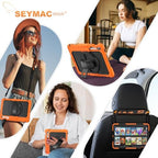 SEYMAC stock Case for Samsung Galaxy Tab S10 FE+ Plus 5G Tablet Case 13.1'' Protective with Screen Protector, Pen Holder, 360 Rotate Stand, Hand Strap, Shoulder Strap, Orange1 - Image 5