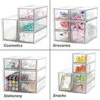 Acrylic Makeup Organizer, Clear Storage Organizer Desktop Stackable Storage Drawers, Plastic Organizer Bins for Makeup, Stationery, Cosmetics, Vanity, Bathroom,Cabinet,Pantry Office Desk (5 Drawers) - Image 4