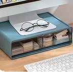 Large Stackable Desk Organizer Drawers, Plastic Desk Storage Drawers, Makeup Organizer Drawers with 3 Drawers for Desk, Home, School, Desktop, Dressing Table(Blue) - Image 4