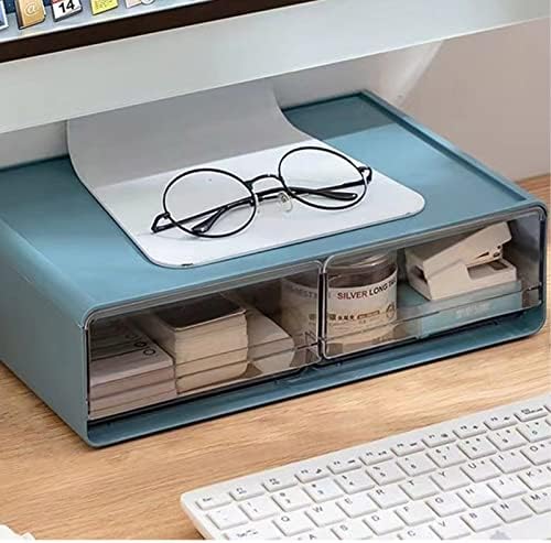 Large Stackable Desk Organizer Drawers, Plastic Desk Storage Drawers, Makeup Organizer Drawers with 3 Drawers for Desk, Home, School, Desktop, Dressing Table(Blue) - Image 4