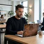 DONGKE Compatible with MacBook Neo 13 Inch Case 2026 A3404 A18 Pro chip & Touch ID, Plastic Hard Shell with Keyboard Cover, Screen Protector & Dust Plugs, Wood Grain - Image 4