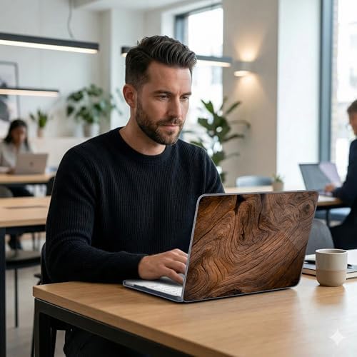 DONGKE Compatible with MacBook Neo 13 Inch Case 2026 A3404 A18 Pro chip & Touch ID, Plastic Hard Shell with Keyboard Cover, Screen Protector & Dust Plugs, Wood Grain - Image 4