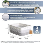 NaturalCozy 11.8"x8"x4.5” Rectangle Storage Baskets for Shelves 3 Pack | Cotton Rope Woven Small Baskets for Organizing | Small Storage Bins for Nursery, Bathroom, Closet, Shelf, Decorative, Gift - Image 2