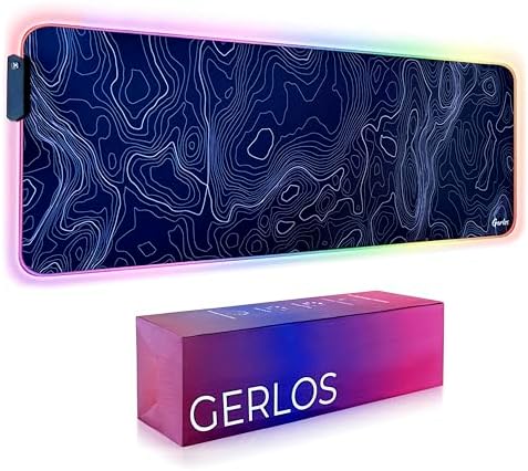 Gerlos RGB Gaming Mouse Pad, Large LED Desk Mat for Gamer, 31.5" x 11.8" by GERLOS