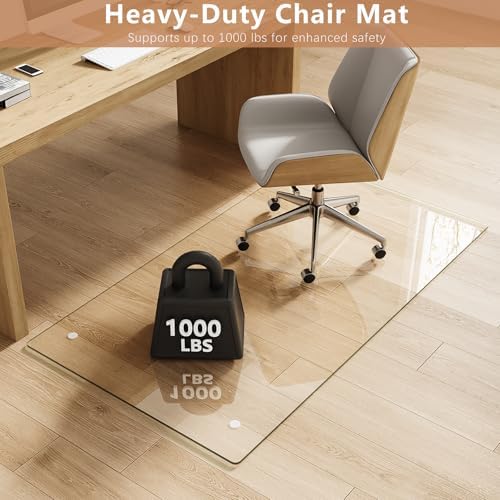 30" x 48" Tempered Glass Chair Mat for Carpet & Hard Floors - Image 3