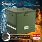 DocSafe Vinyl Record Storage Box with Lock,Fireproof Record Organizer Storage for 100+ Single Records(12-inch), Collapsible Storage Crate with Lid & Handles for Valuable Album Collection,Green,2 Pack - Image 2